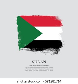 Flag of Sudan, brush stroke background