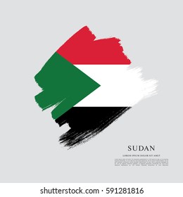 Flag of Sudan, brush stroke background