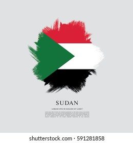 Flag of Sudan, brush stroke background