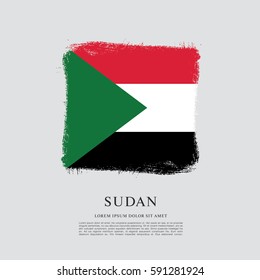Flag of Sudan, brush stroke background