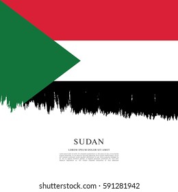 Flag of Sudan, brush stroke background