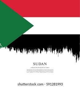 Flag of Sudan, brush stroke background