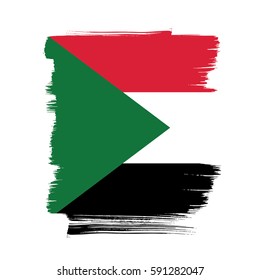 Flag of Sudan, brush stroke background