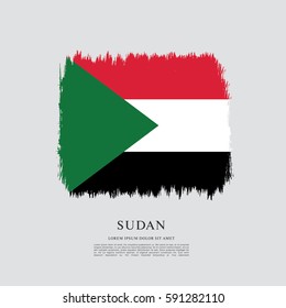 Flag of Sudan, brush stroke background