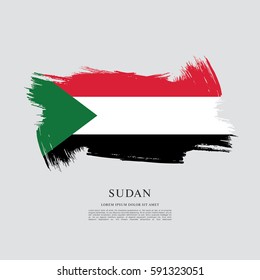 Flag of Sudan, brush stroke background