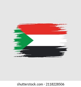 Flag of Sudan with brush style