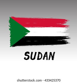 Flag Of Sudan  - Grunge