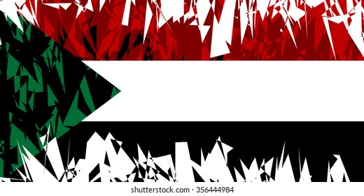 Flag of Sudan in grunge style. Vector illustration.