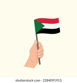 Flag of Sudan, Hand Holding flag