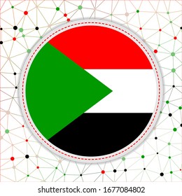 Flag of Sudan with network background. Sudan sign. Charming vector illustration.
