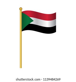 Flag of Sudan ,Sudan flag official colors and proportion correctly,Sudan flag waving isolated Vector illustration eps10.