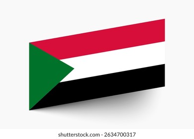 Flag of Sudan. Sudan flag official colors tilted icon digital vector illustration design.