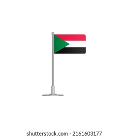 flag of Sudan. flag Sudan on flagpole. vector icon isolated on white background