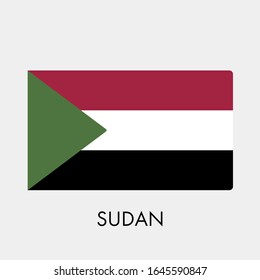Flag of Sudan on gray background. Vector illustration in trendy flat style. EPS 10.