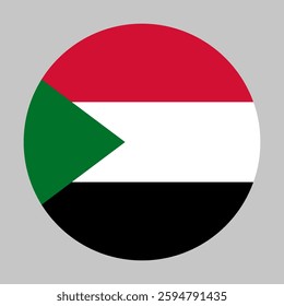 Flag of Sudan round shape, national symbol
