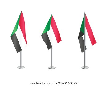 Flag of Sudan with silver pole