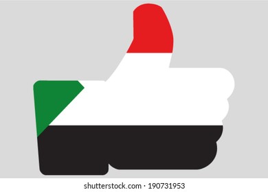 The flag of Sudan in a Thumbs Up Icon