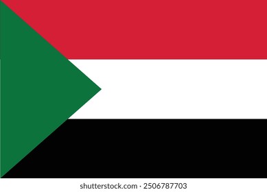 Diseño e ilustración del Vector de la bandera de Sudán, bandera nacional de Sudán 