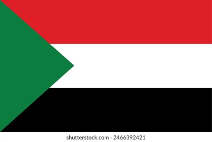 Bandera de Sudán. Ilustración vectorial	