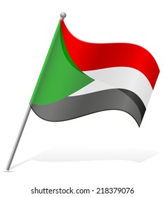 flag of Sudan vector illustration isolated on white background