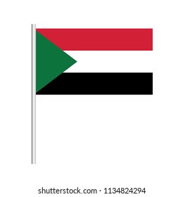 Flag of Sudan.Sudan Icon vector illustration,National flag for country of Sudan isolated, banner vector illustration. Vector illustration eps10.