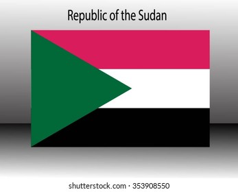Flag of Sudan.Sudan flag vector illustration.