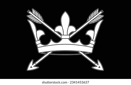 The flag of the Suffolk county of England in white and black colours. Vector illustration