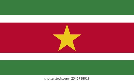 Flag of Suriname, 16:9 Format, Suriname Flag, Vector Images