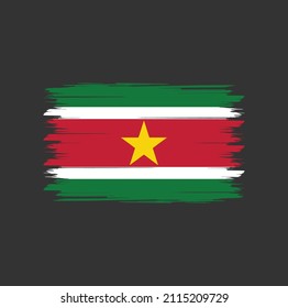 Flag of Suriname with brush style