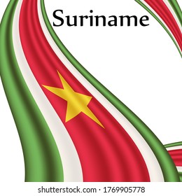 Flag of Suriname country on white background. Eps.file.