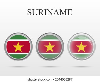 Flag of Suriname in the form of a circle