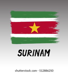 Flag Of Suriname  - Grunge