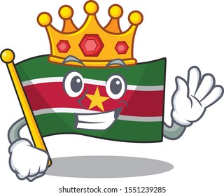 flag suriname mascot on a pole king