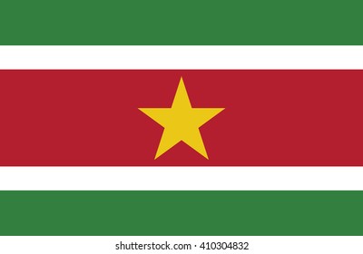 Flag of Suriname - Proper Dimensions . Vector illustration