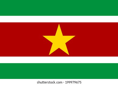 Flag of Suriname. Vector illustration.