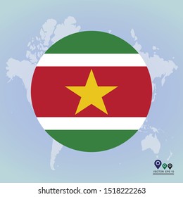 Flag of Suriname. Vector illustration eps 10.