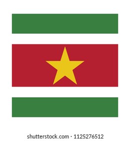 Flag of Suriname,Suriname  Flag Vector Square Icon - Illustration, Flag of Suriname. Abstract concept, icon, square, button. Raster illustration on white background.