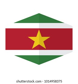 flag of Suriname,vector illustration of Suriname flag, official colors and proportion correctly. National Flag of Suriname, A Flag Illustration within a Sign of the country of Suriname.