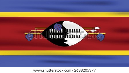 Flag of Swaziland. Flag icon. Standard colors. Standard sizes. Rectangular flag. Computer illustration. Vector illustration