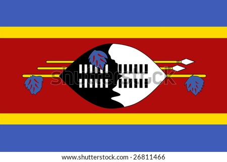 Flag of Swaziland. Illustration over white background