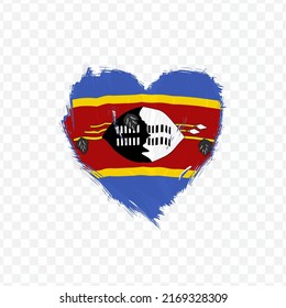 Flag Of Swaziland in love texture brush  with transparent background, vector illustration in eps file