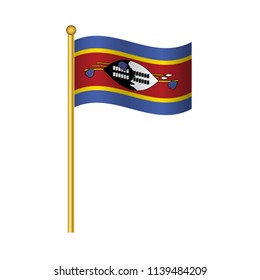 Flag of Swaziland ,Swaziland flag official colors and proportion correctly, Swazilandflag waving isolated Vector illustration eps10.