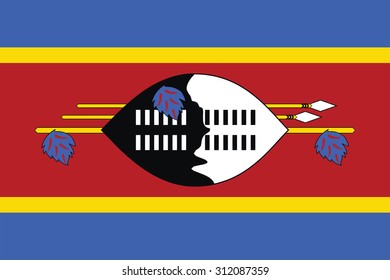 Flag of Swaziland. Vector illustration.