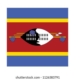 Flag of Swaziland,Swaziland flag Vector Square Icon - Illustration, Flag of Swaziland. Abstract concept, icon, square, button. Raster illustration on white background.