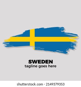  flag of Sweden brush stroke background