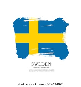 Flag of Sweden, brush stroke background