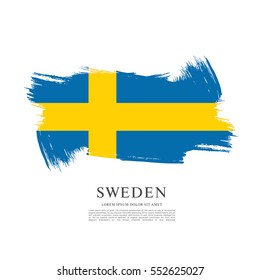 Flag of Sweden, brush stroke background