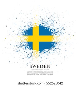 Flag of Sweden, brush stroke background