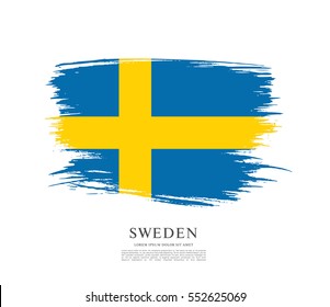 Flag of Sweden, brush stroke background