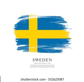 Flag of Sweden, brush stroke background
